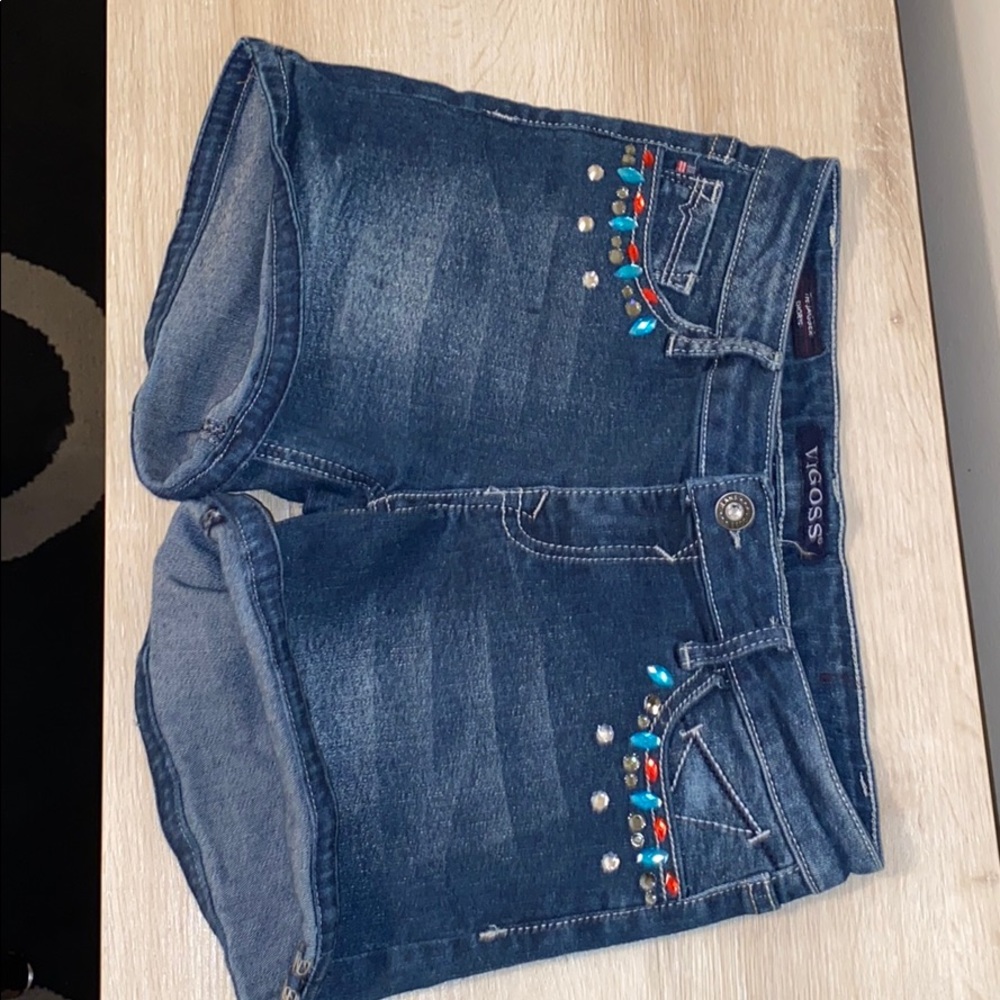 Blue jean shorts, brand vigoss, size 16 girls